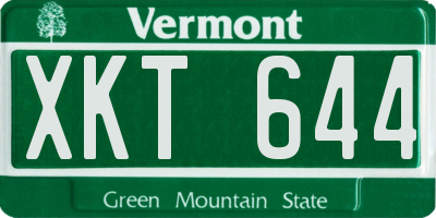 VT license plate XKT644