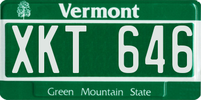 VT license plate XKT646
