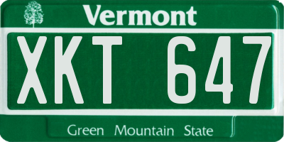 VT license plate XKT647