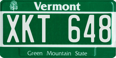VT license plate XKT648