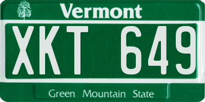 VT license plate XKT649