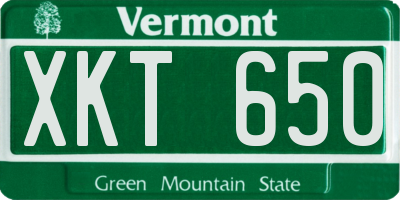 VT license plate XKT650