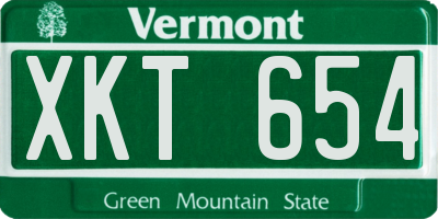 VT license plate XKT654