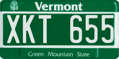 VT license plate XKT655