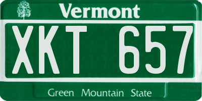 VT license plate XKT657