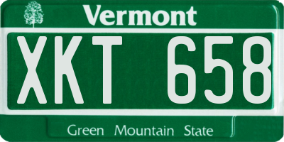 VT license plate XKT658