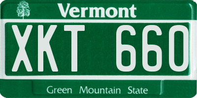 VT license plate XKT660