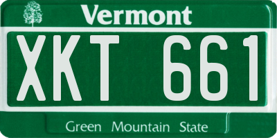 VT license plate XKT661
