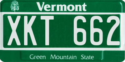 VT license plate XKT662