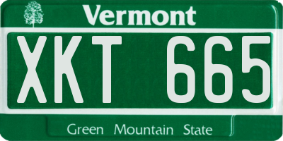 VT license plate XKT665