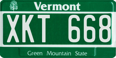 VT license plate XKT668