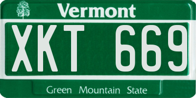 VT license plate XKT669
