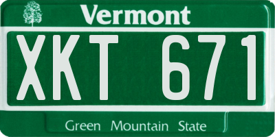 VT license plate XKT671