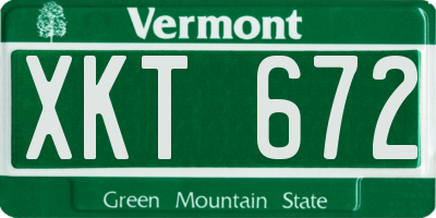 VT license plate XKT672