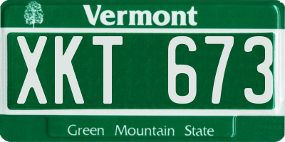 VT license plate XKT673