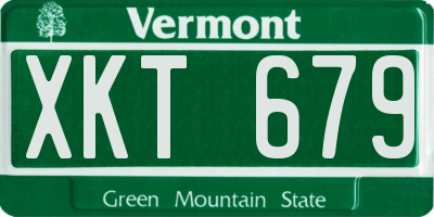 VT license plate XKT679