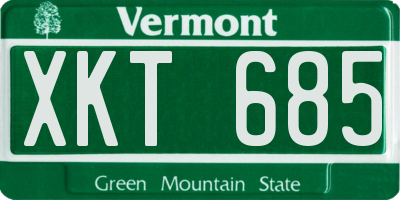VT license plate XKT685