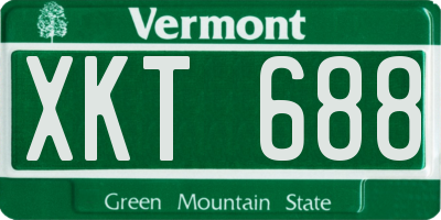VT license plate XKT688