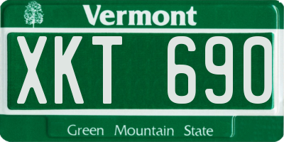 VT license plate XKT690