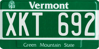 VT license plate XKT692