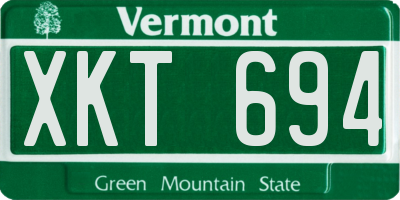 VT license plate XKT694