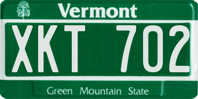 VT license plate XKT702