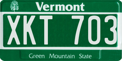 VT license plate XKT703
