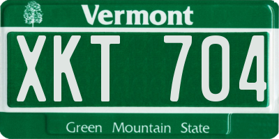 VT license plate XKT704