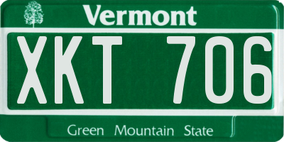 VT license plate XKT706
