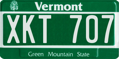 VT license plate XKT707