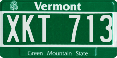 VT license plate XKT713