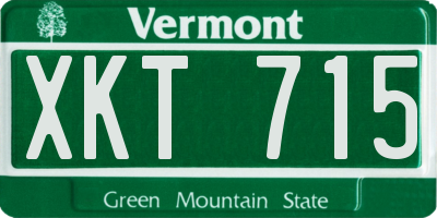 VT license plate XKT715