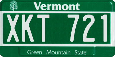 VT license plate XKT721