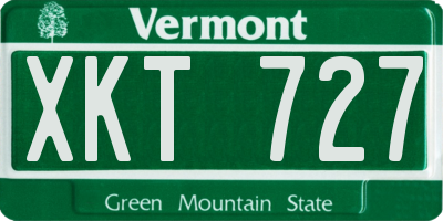 VT license plate XKT727