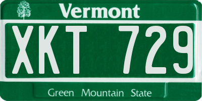 VT license plate XKT729