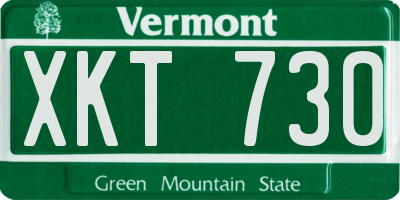 VT license plate XKT730