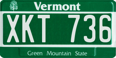 VT license plate XKT736