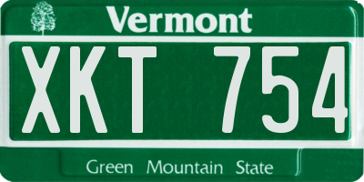 VT license plate XKT754
