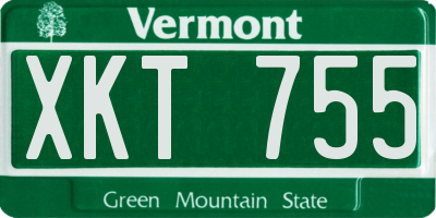 VT license plate XKT755