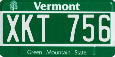 VT license plate XKT756