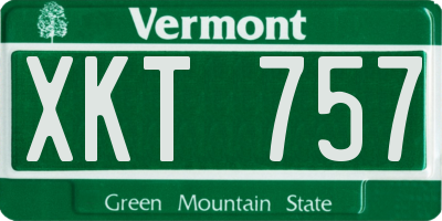 VT license plate XKT757