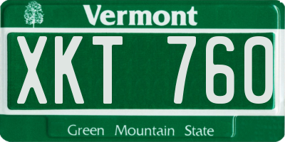 VT license plate XKT760