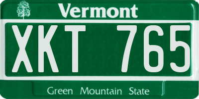 VT license plate XKT765