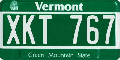 VT license plate XKT767
