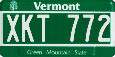 VT license plate XKT772