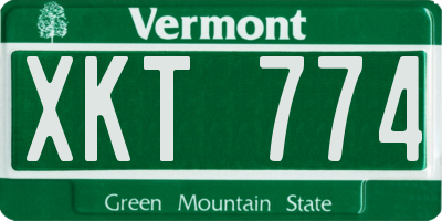 VT license plate XKT774