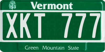 VT license plate XKT777