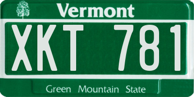 VT license plate XKT781