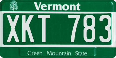 VT license plate XKT783