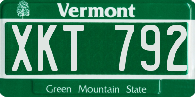 VT license plate XKT792